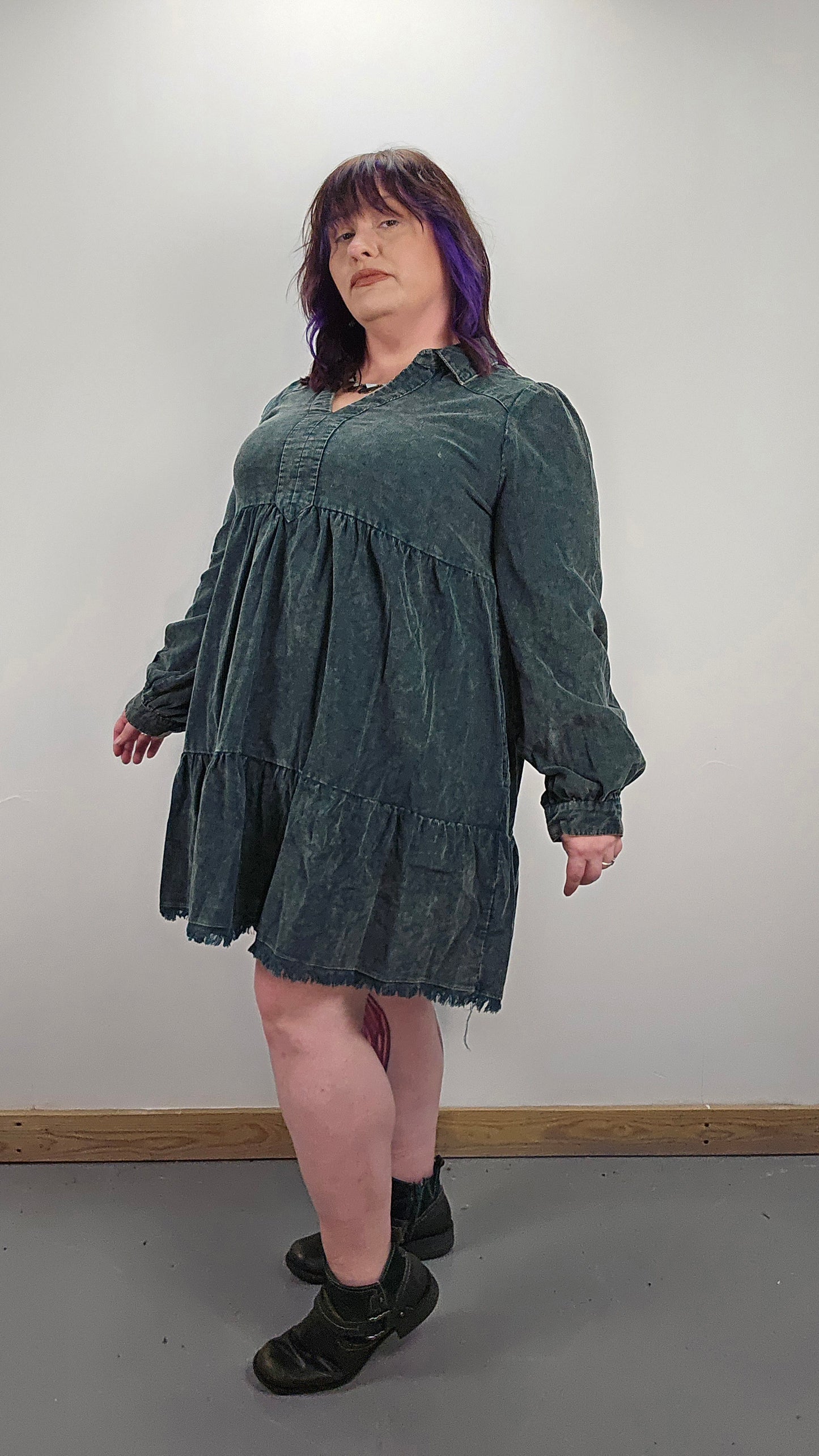 Mineral Wash Corduroy Dress PLUS