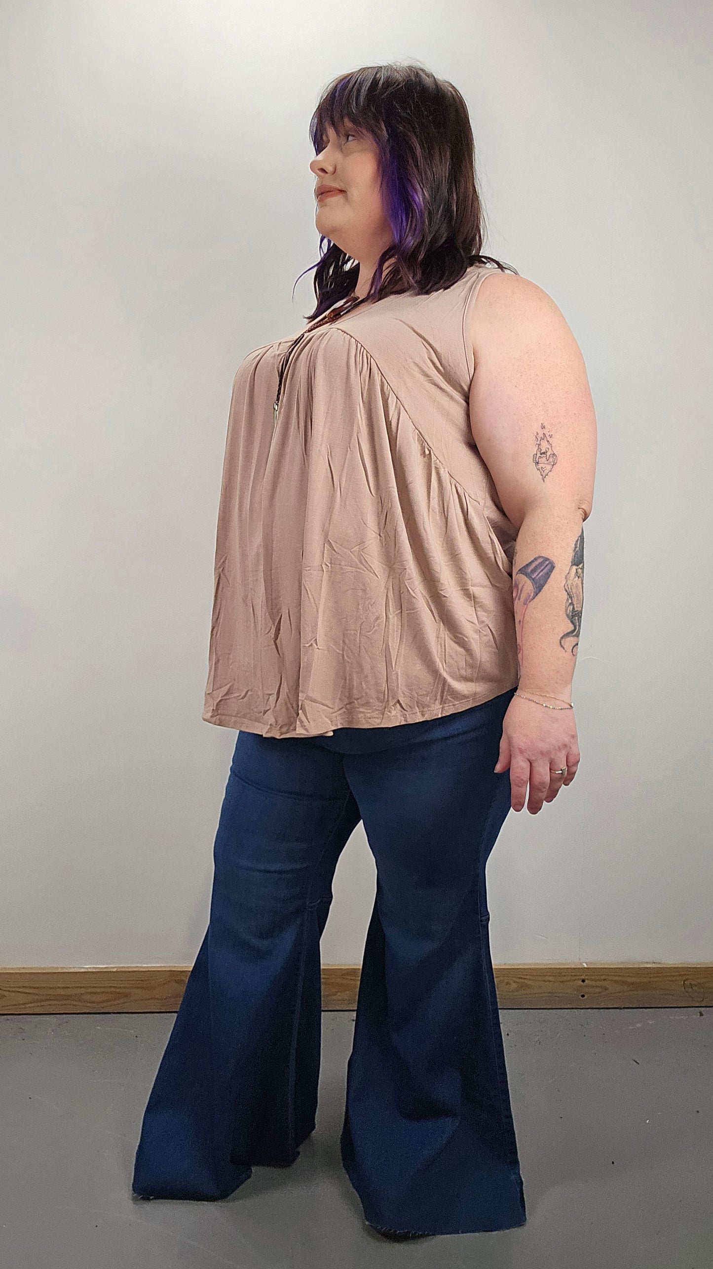 V-Neck Babydoll Tank - PLUS