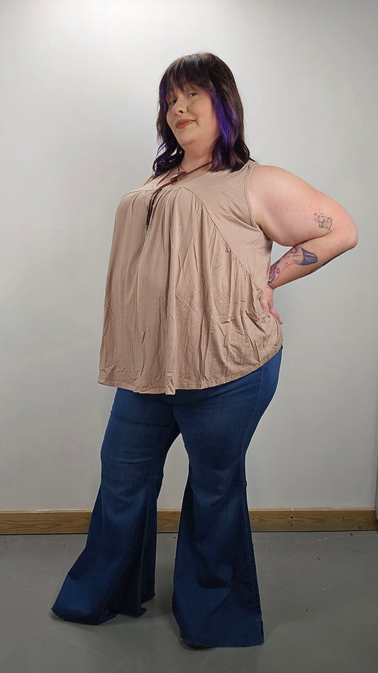 V-Neck Babydoll Tank - PLUS