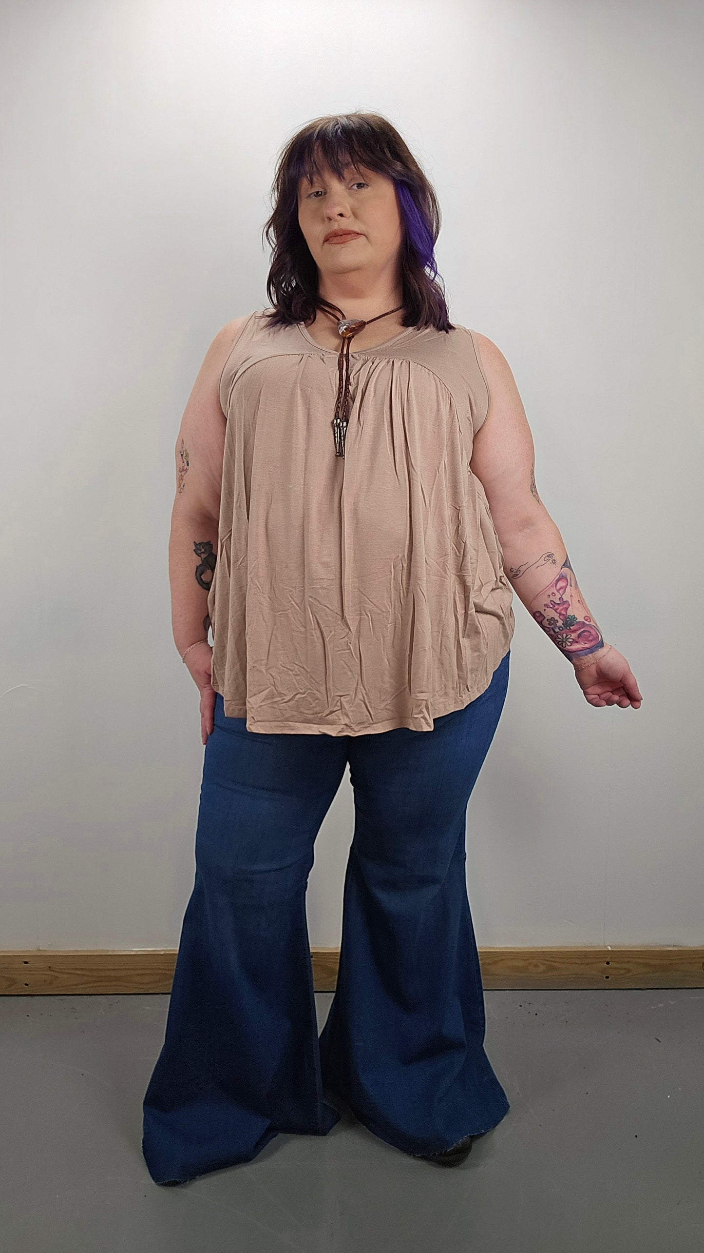 V-Neck Babydoll Tank - PLUS