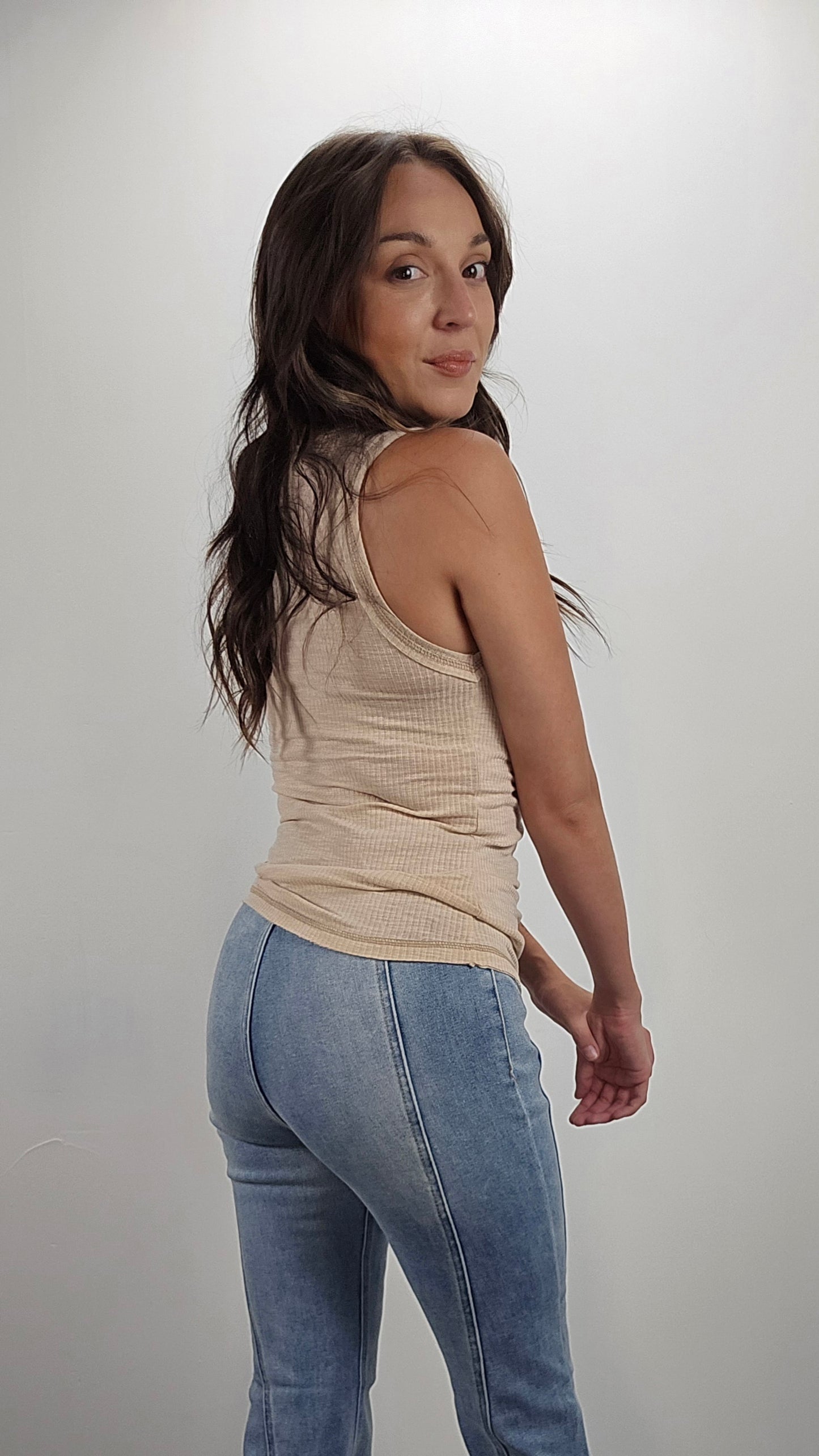 Ribbed Henley Tank