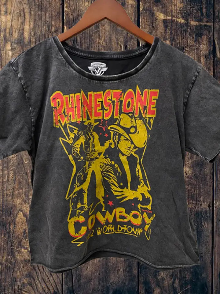 Rhinestone Cowboy Crop Tee