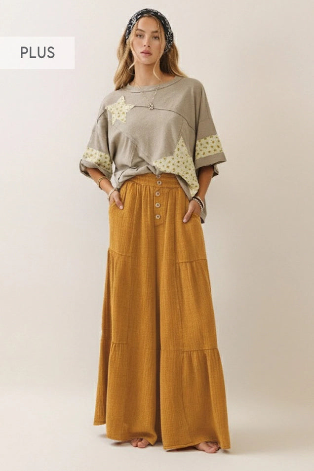 Sunset Flow Gauze Flowy Pants - PLUS