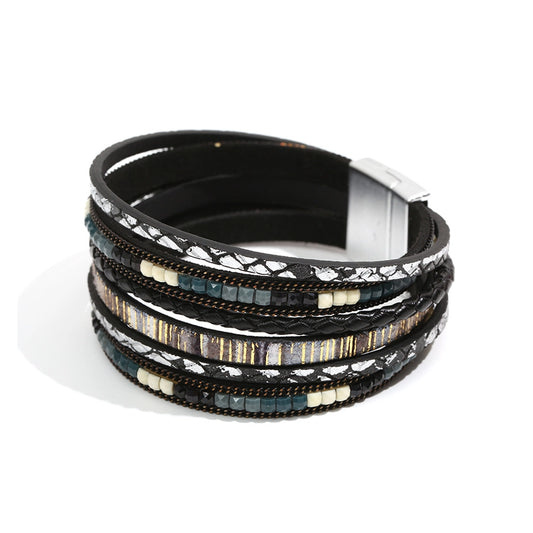 Magnetic Clasp Leather Bracelet
