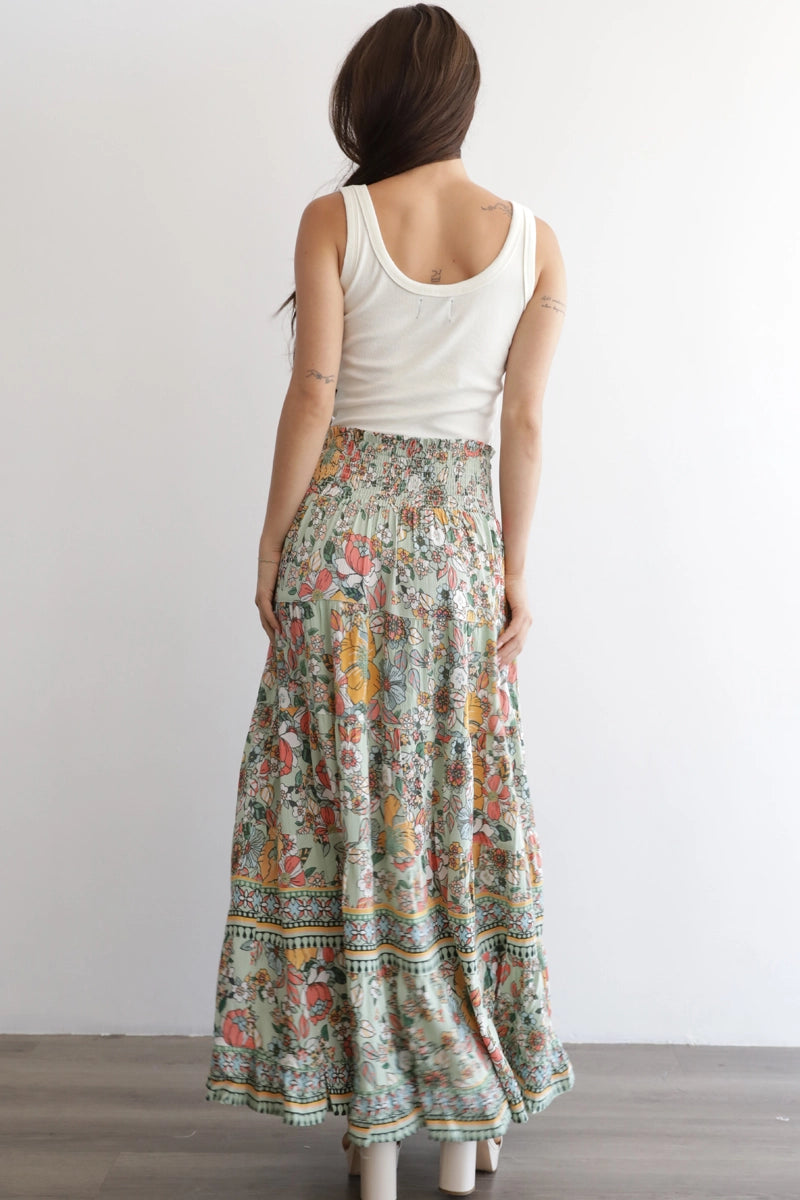 Stay Grounded Floral Maxi Skirt