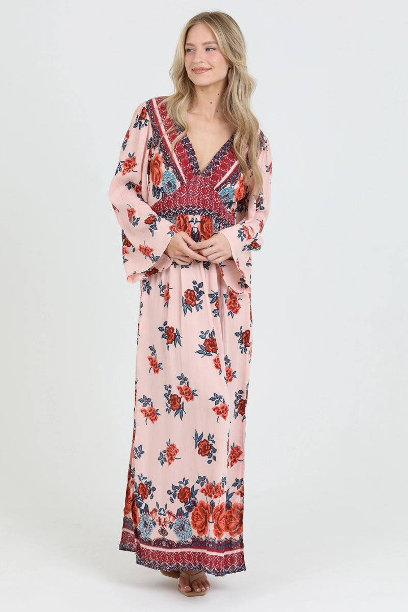 Stay Out Late Bell Sleeve Maxi Dress