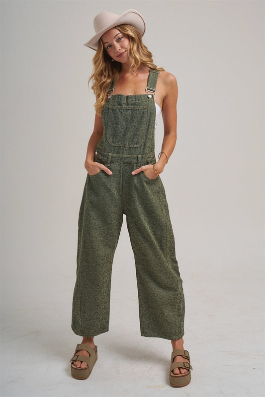 Wild Side Barrel Leg Overalls