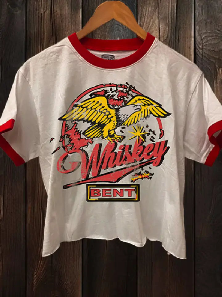 Whiskey Bent Ringer Crop Tee