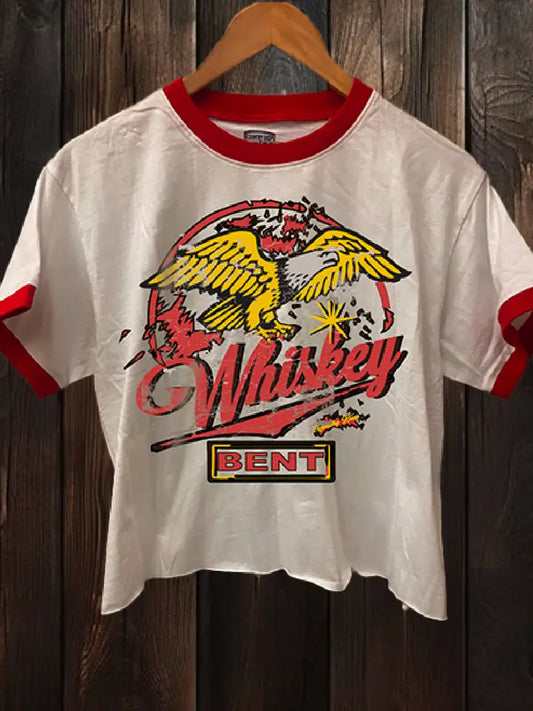 Whiskey Bent Ringer Crop Tee