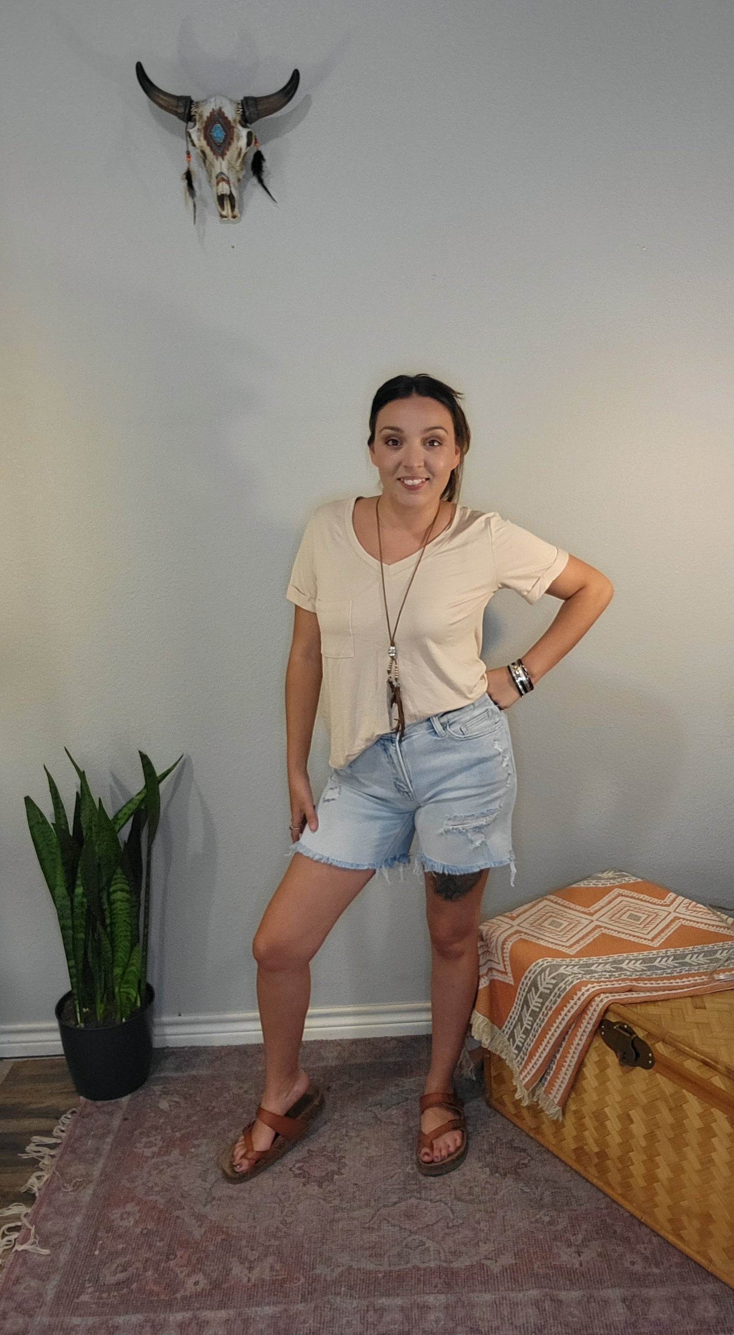 Mid Rise Vintage Midi Shorts