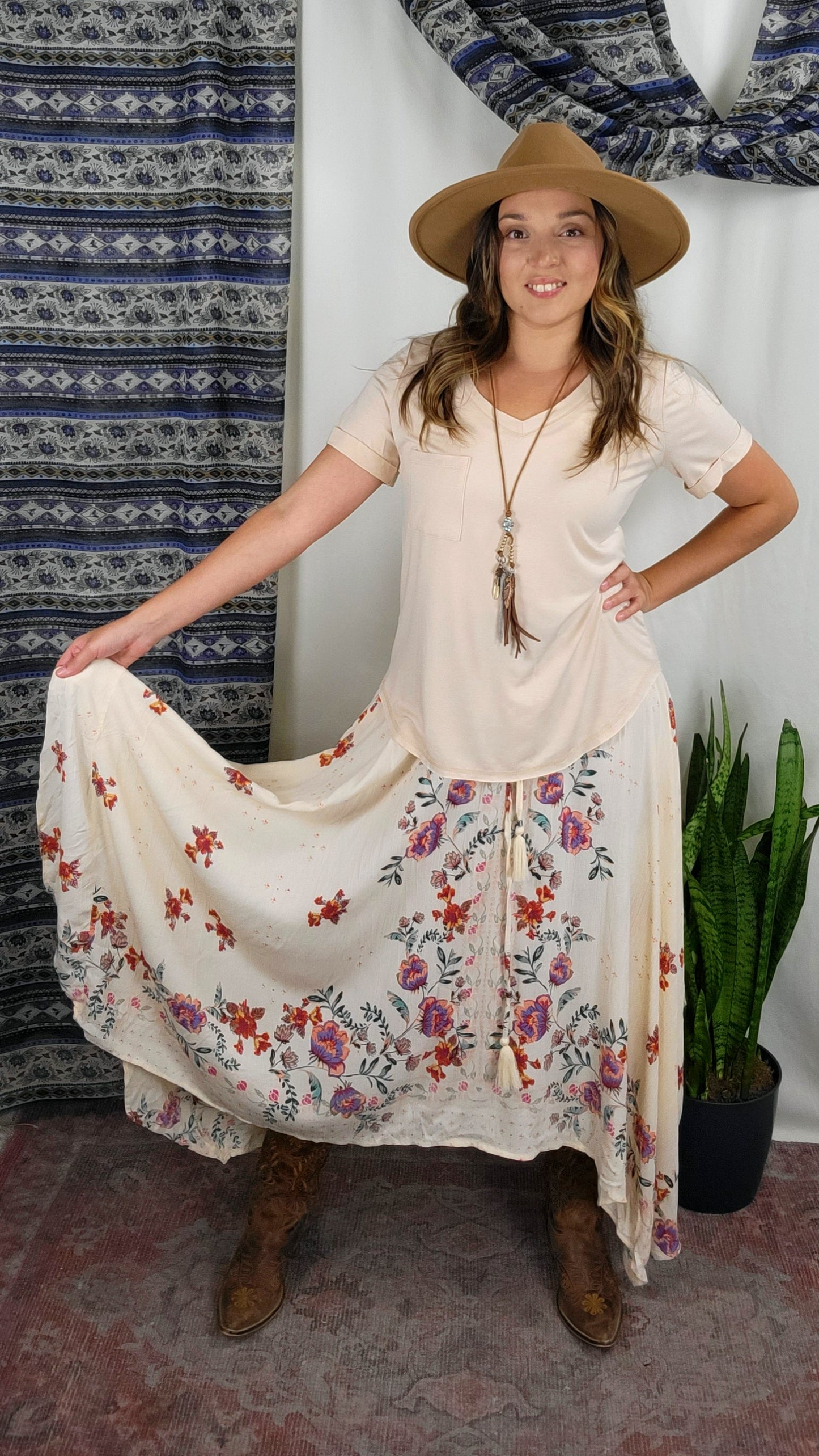 Handkerchief Boho Maxi Skirt