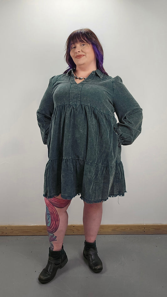 Mineral Wash Corduroy Dress PLUS