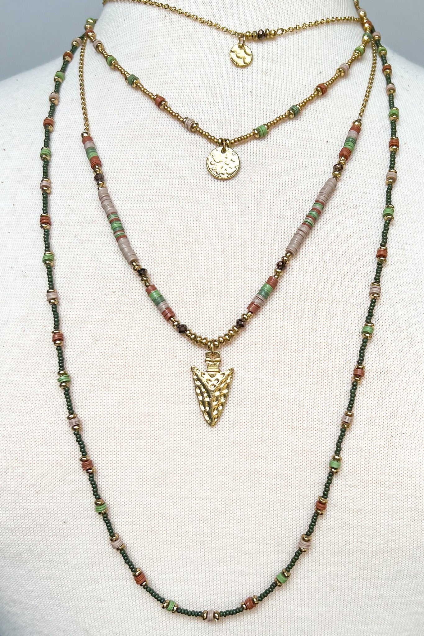 Gold Jade Cascade Necklace