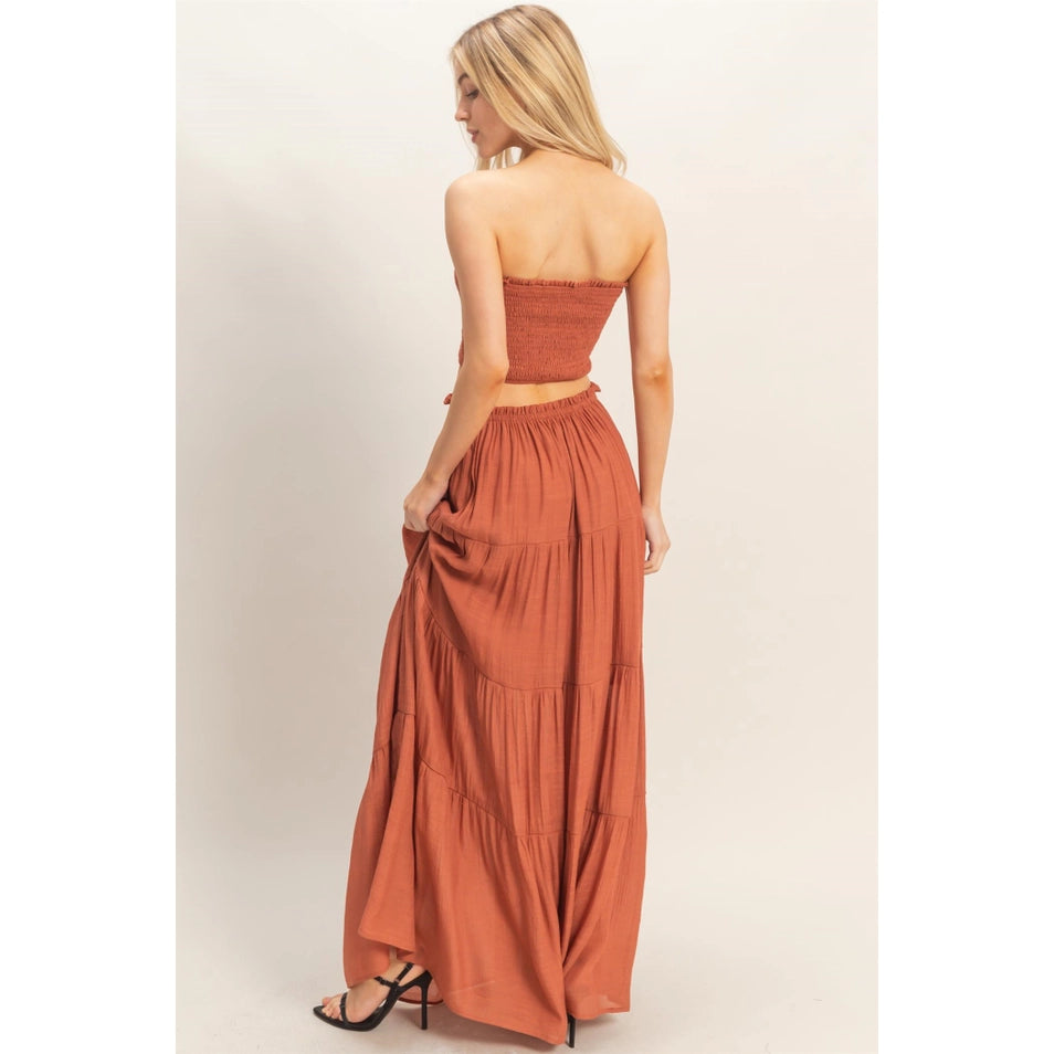 Canyon Breeze Smocked Two Piece Skirt Set