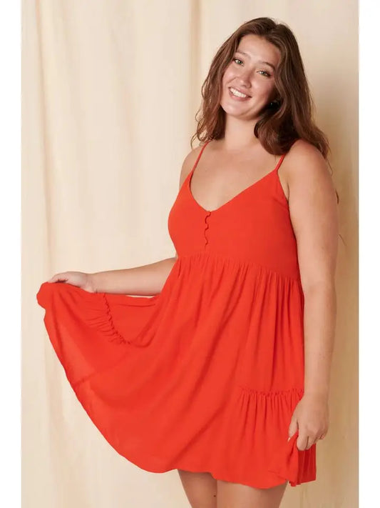 Cherry On Top Babydoll Mini Dress - PLUS
