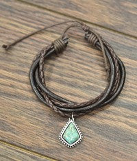 Leather & Turquoise Bracelet