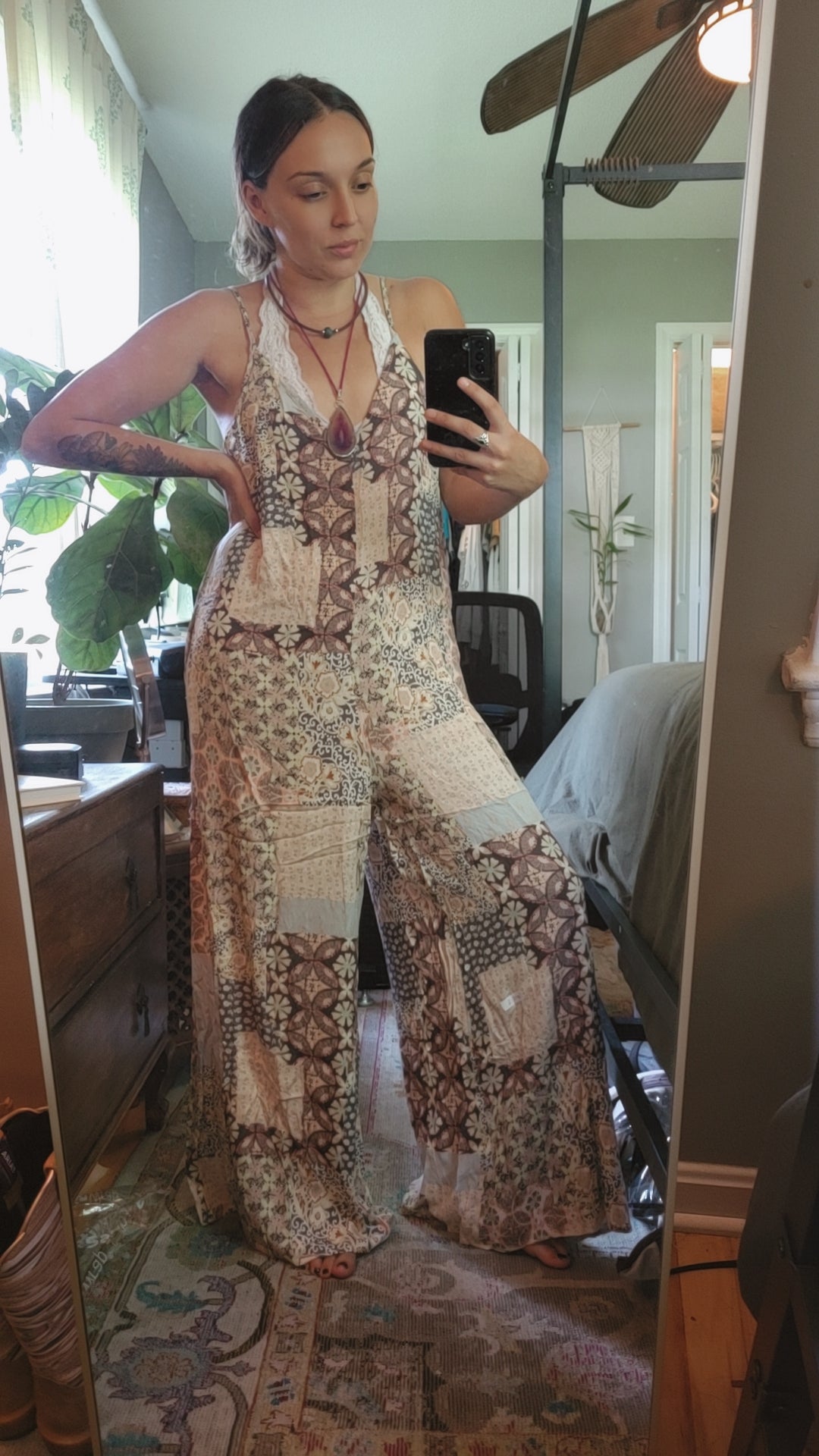 Patchwork Wide Leg Jumpsuit