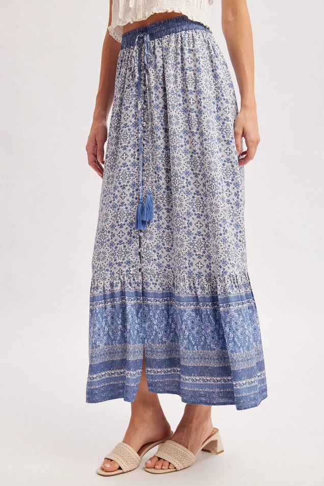 Mountain Mama Button Front Maxi Skirt
