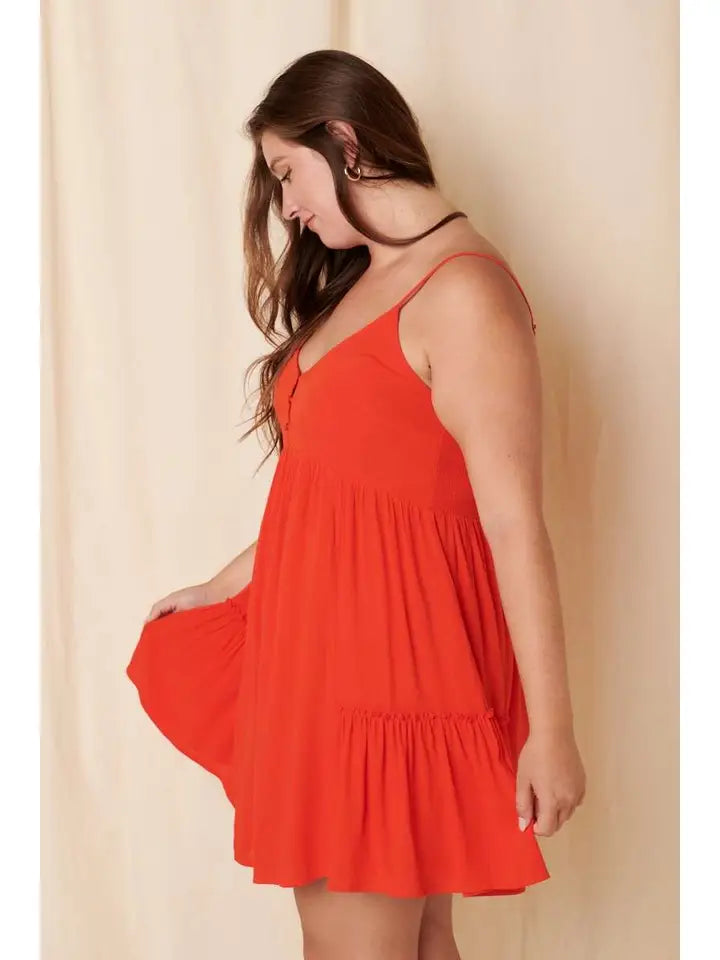 Cherry On Top Babydoll Mini Dress - PLUS