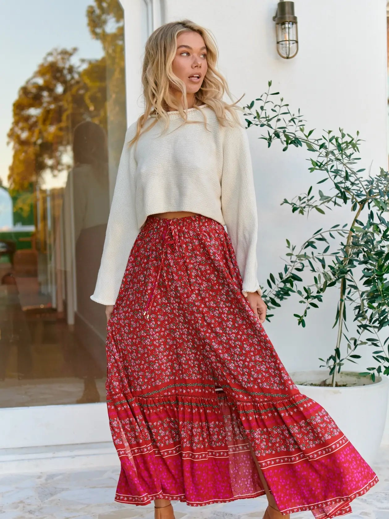 Canyon Rose Floral Maxi Skirt