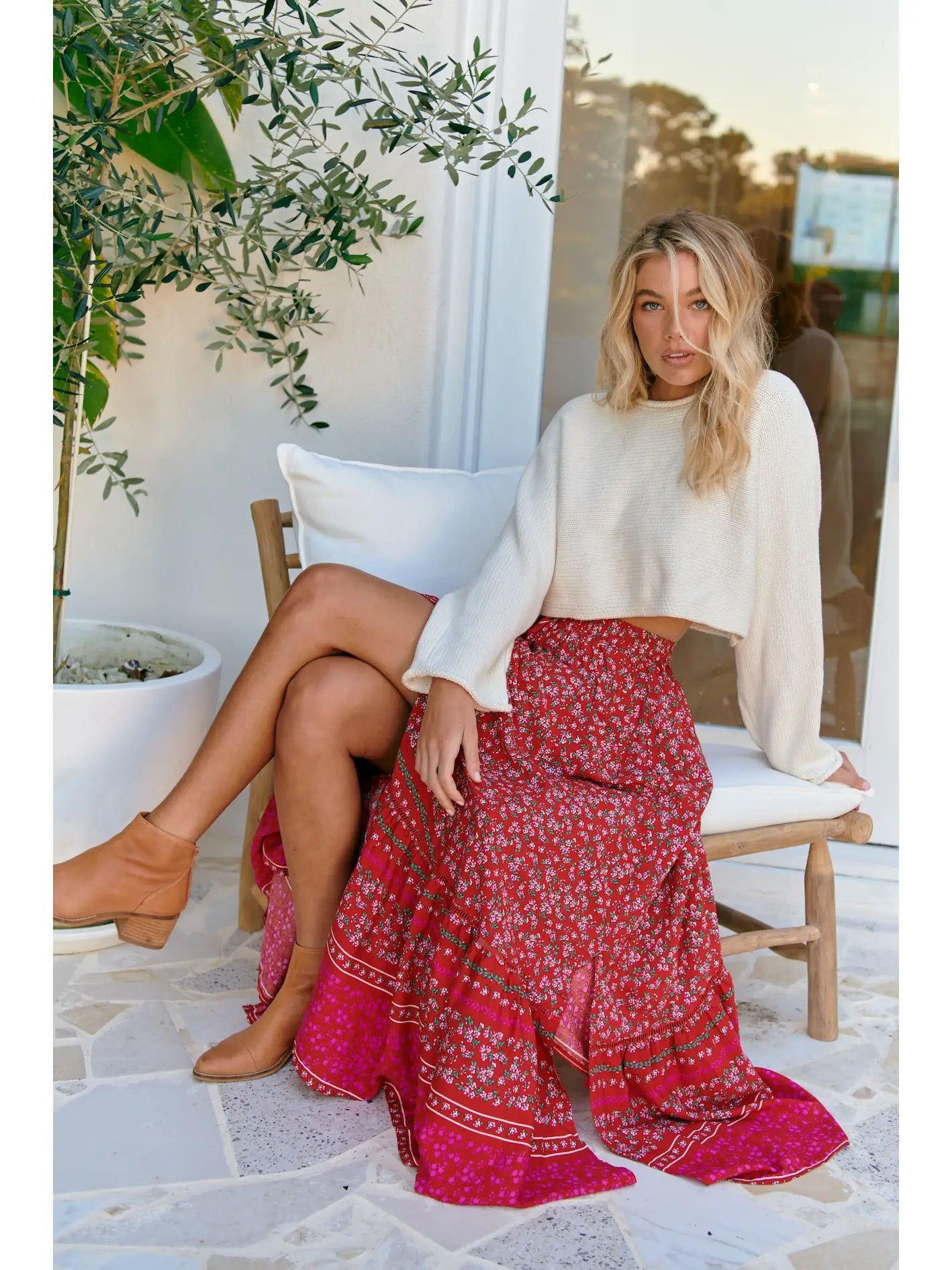 Canyon Rose Floral Maxi Skirt