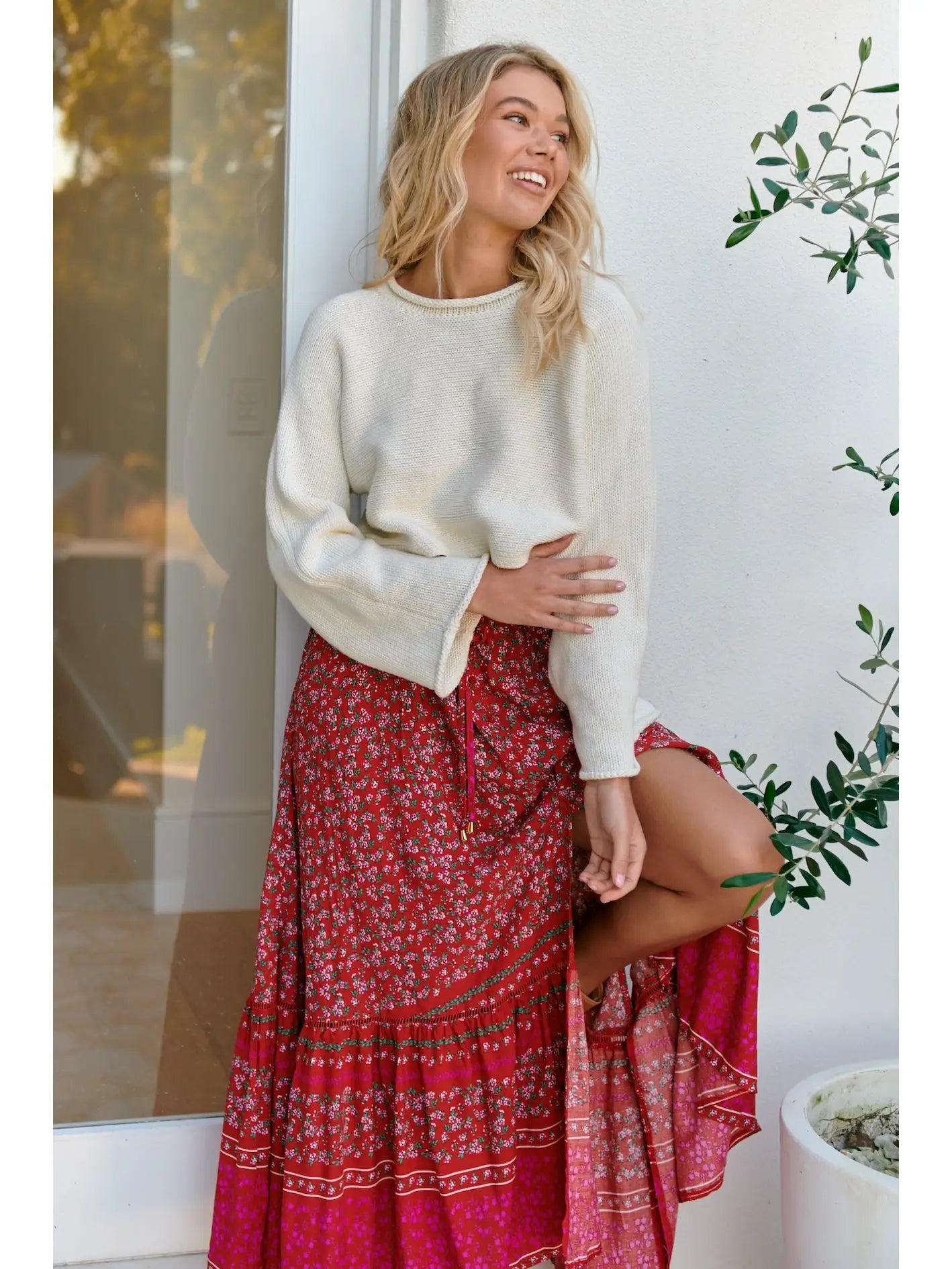 Canyon Rose Floral Maxi Skirt