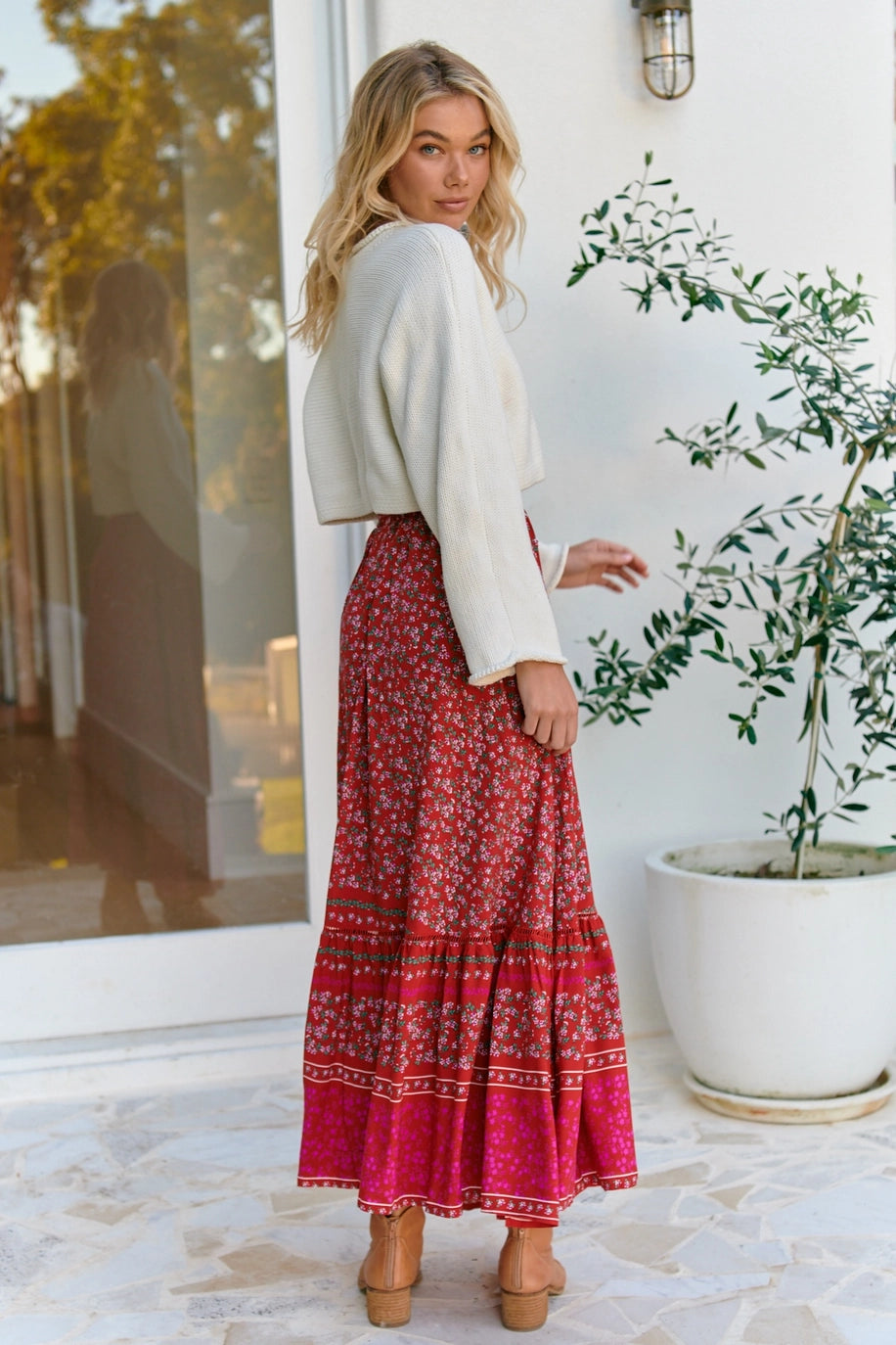 Canyon Rose Floral Maxi Skirt