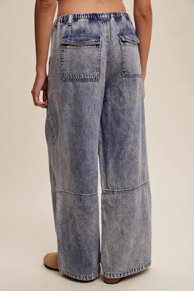 Wide-Leg Drawstring Pants