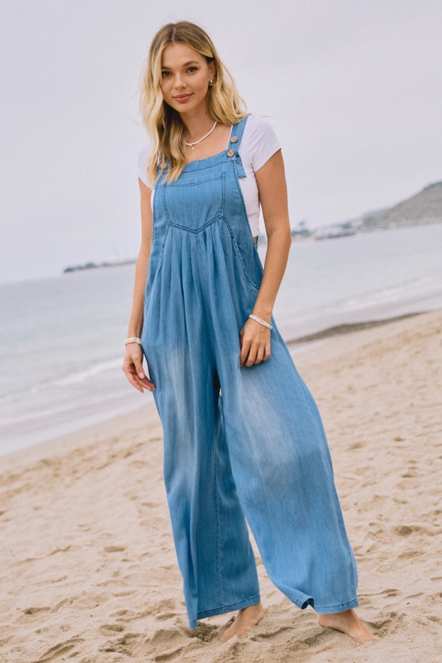 Wander Free Chambray Jumpsuit - PLUS