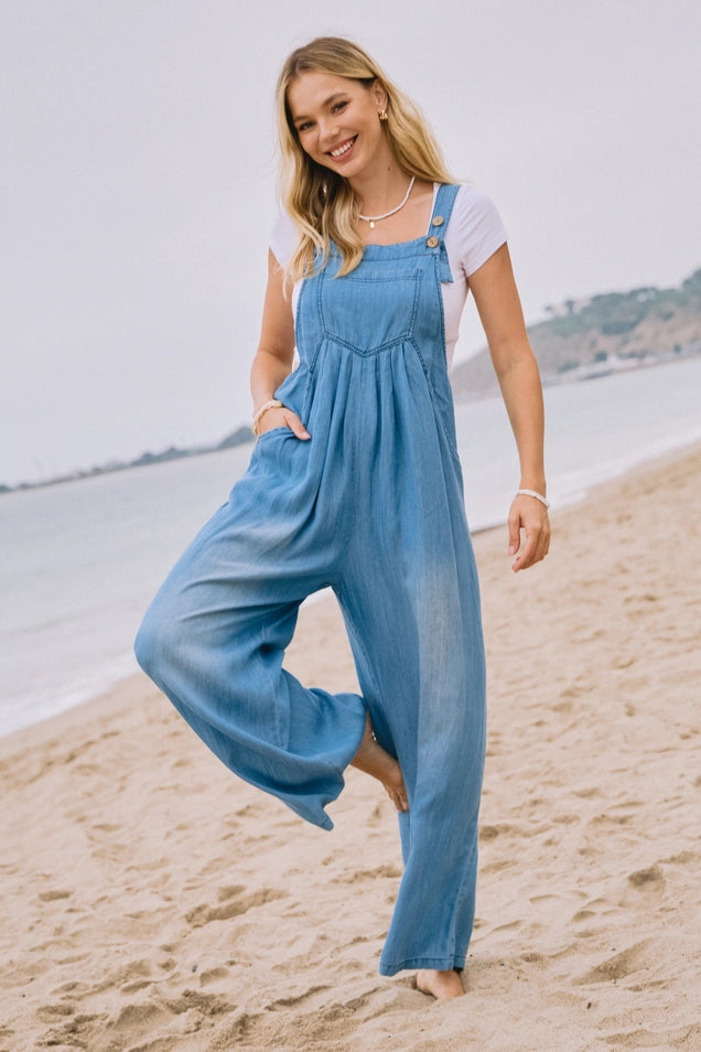 Wander Free Chambray Jumpsuit - PLUS