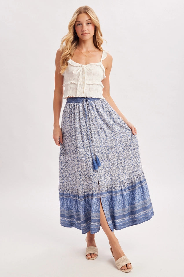 Mountain Mama Button Front Maxi Skirt