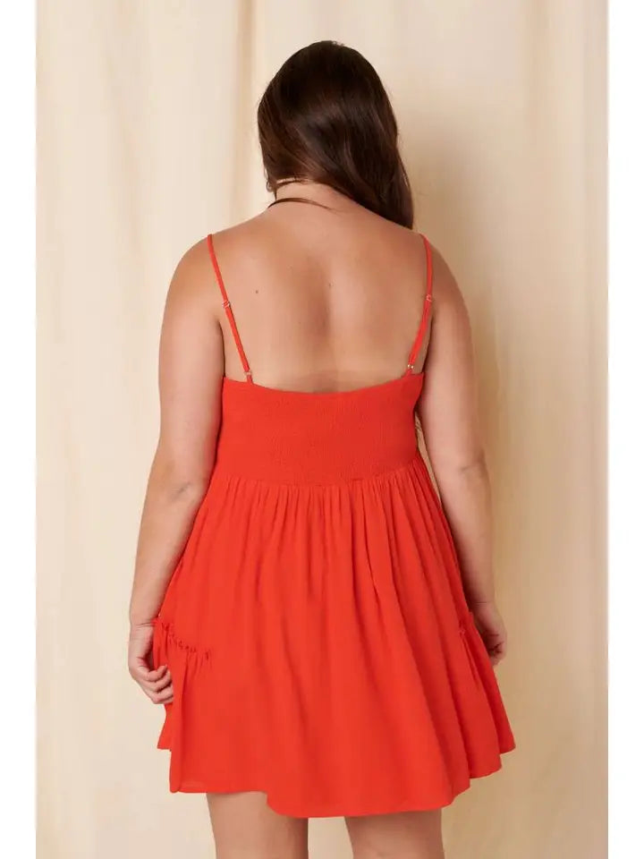 Cherry On Top Babydoll Mini Dress - PLUS