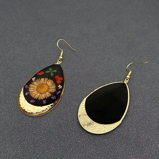 Floral Drop Resin Earrings