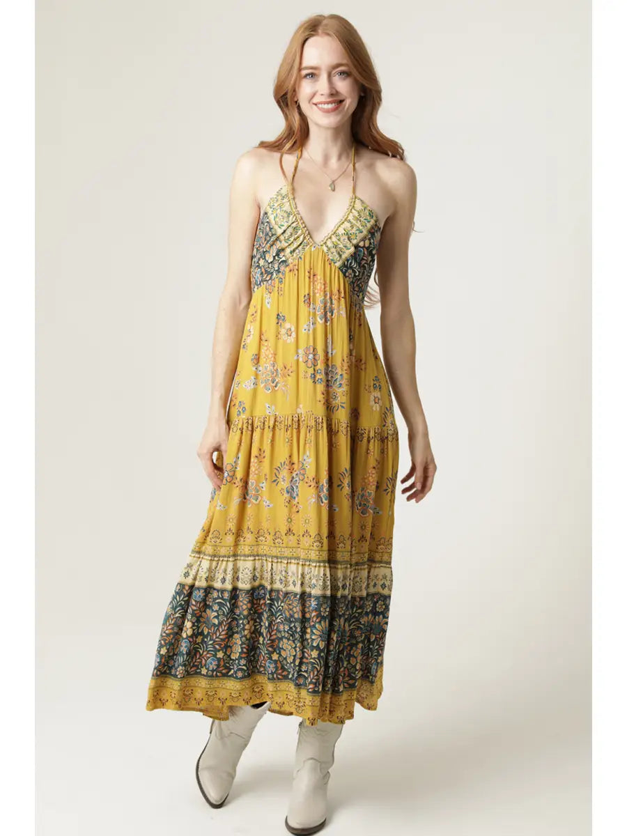 Golden Hour Halter Midi Dress