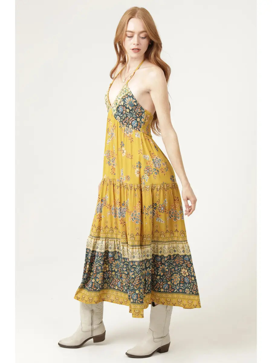 Golden Hour Halter Midi Dress