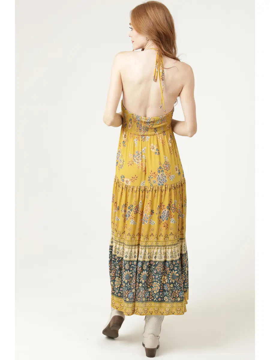 Golden Hour Halter Midi Dress