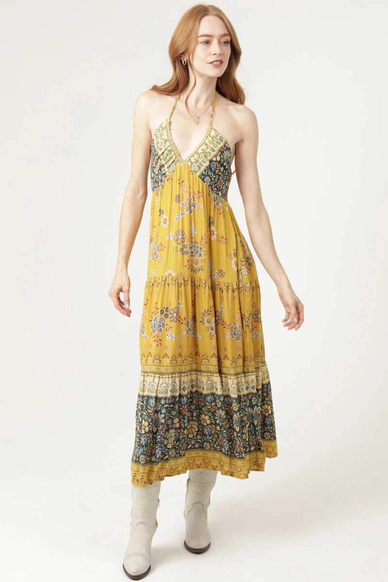 Golden Hour Halter Midi Dress