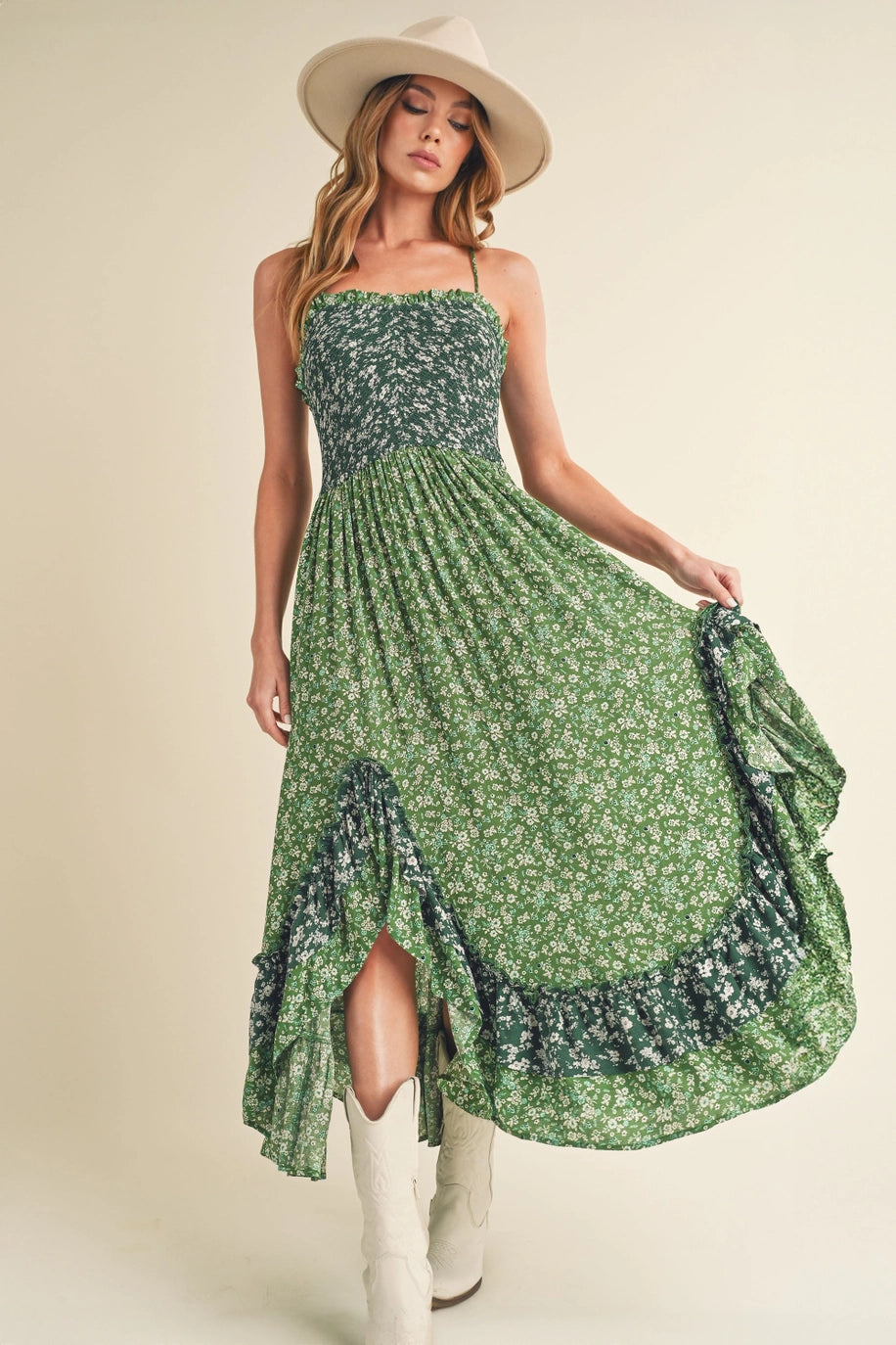Green River Smocked Maxi Dress