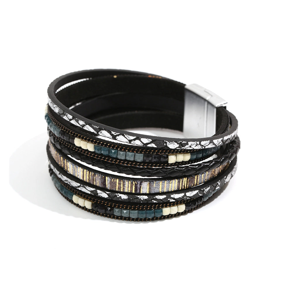 Magnetic Clasp Leather Bracelet