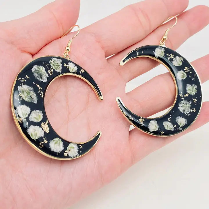 Floral Moon Earrings