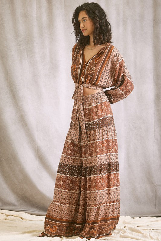 Playing In The Band Wide Leg Printed Jumpsuit