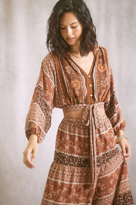 Playing In The Band Wide Leg Printed Jumpsuit