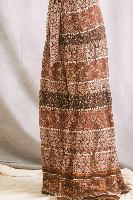 Playing In The Band Wide Leg Printed Jumpsuit