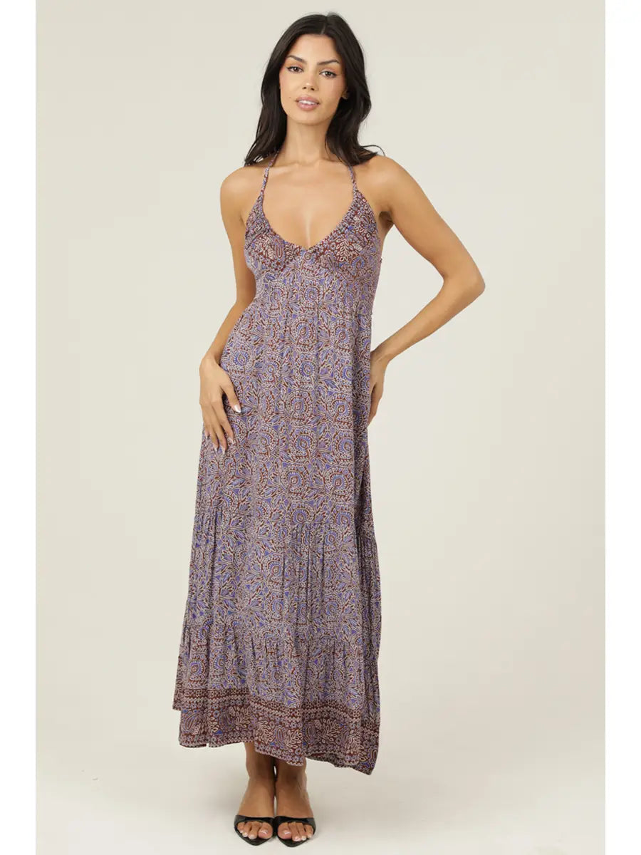 Purple Haze Halter Maxi Dress