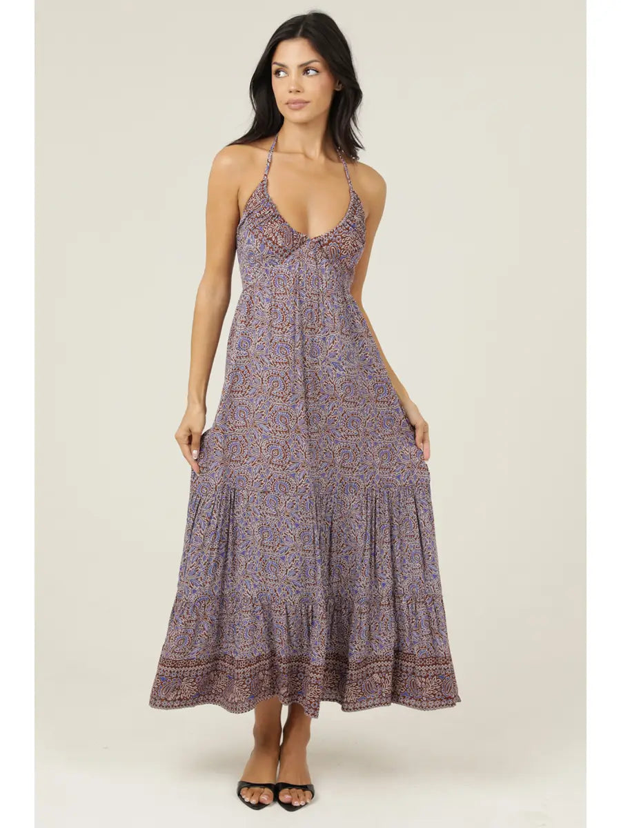 Purple Haze Halter Maxi Dress