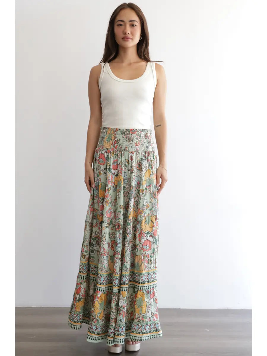 Stay Grounded Floral Maxi Skirt