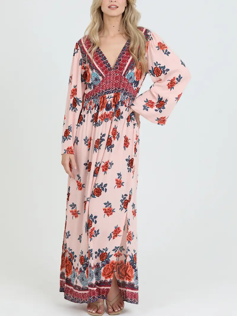 Stay Out Late Bell Sleeve Maxi Dress