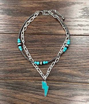 Turquois Lightning Bolt Necklace