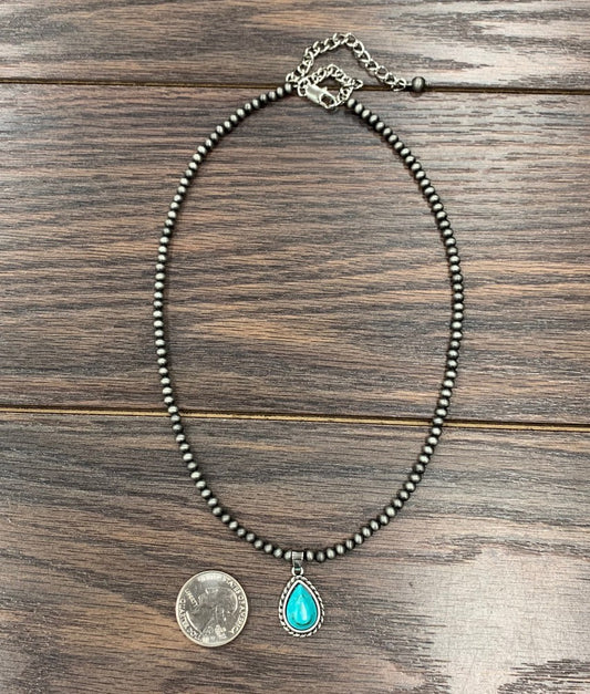 Turquoise Tear Drop Necklace