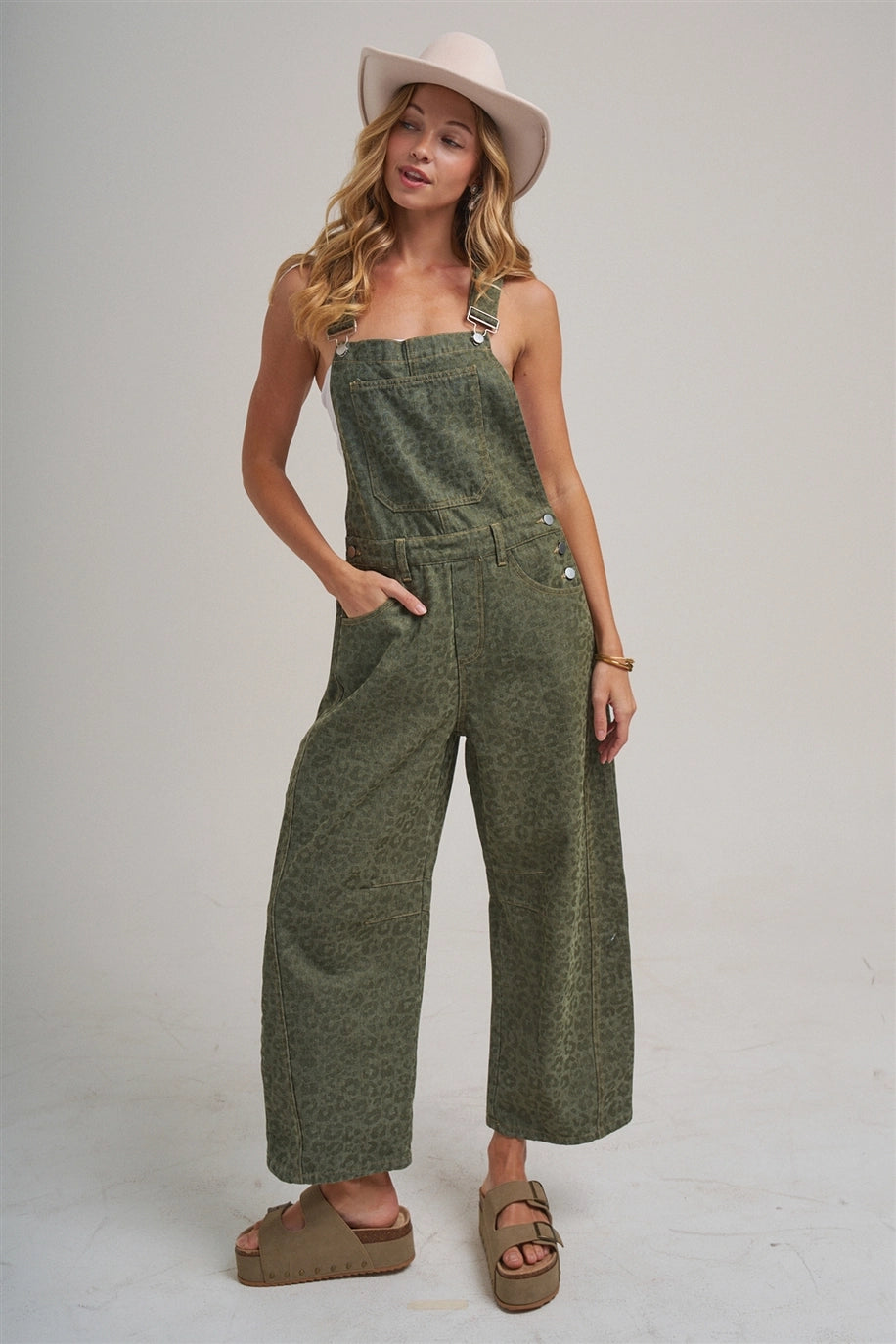 Wild Side Barrel Leg Overalls